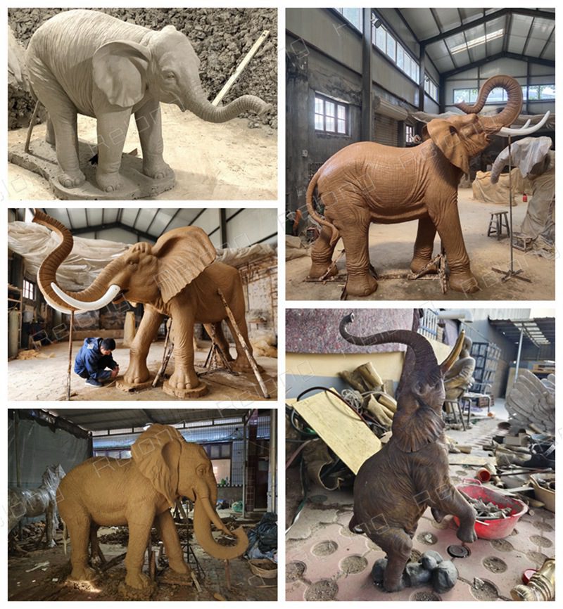 elephant clay models