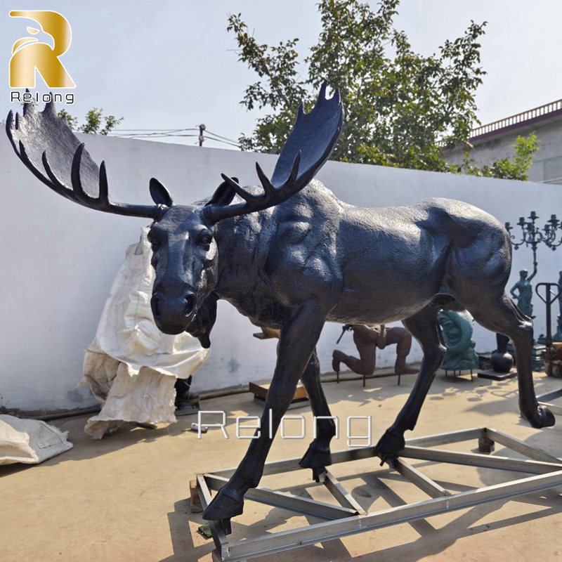 large bronze moose sculpture (2)
