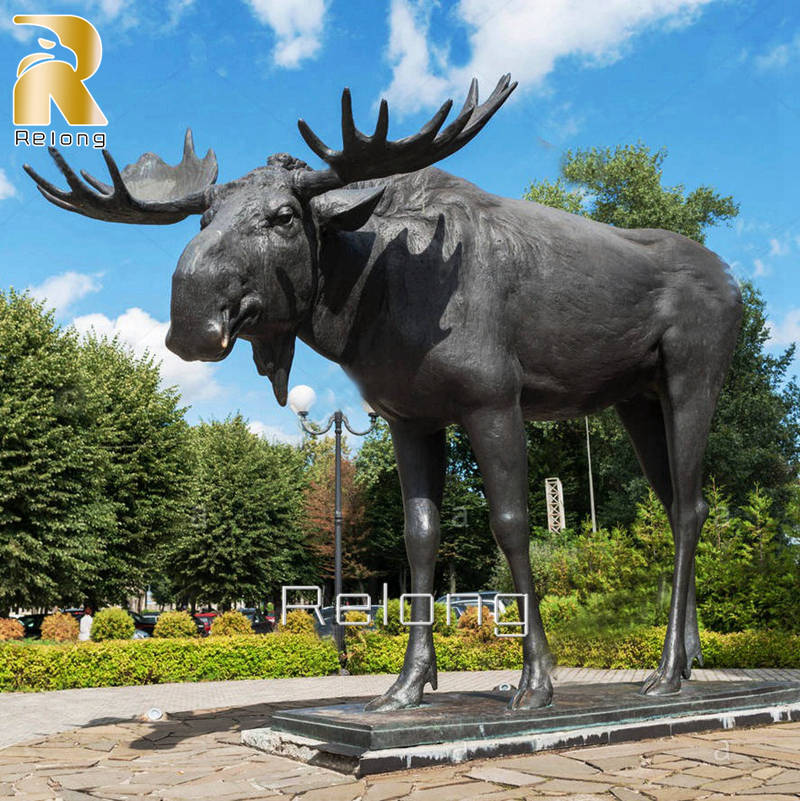 large bronze moose sculpture (3)