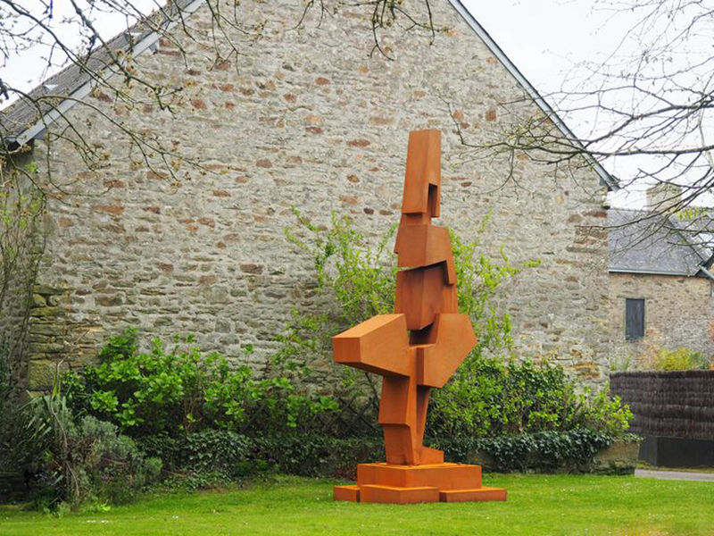 modern corten steel garden sculpture for sale