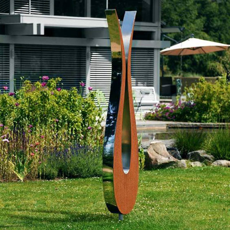 modern rustic corten steel sculpture for garden ornament (1)