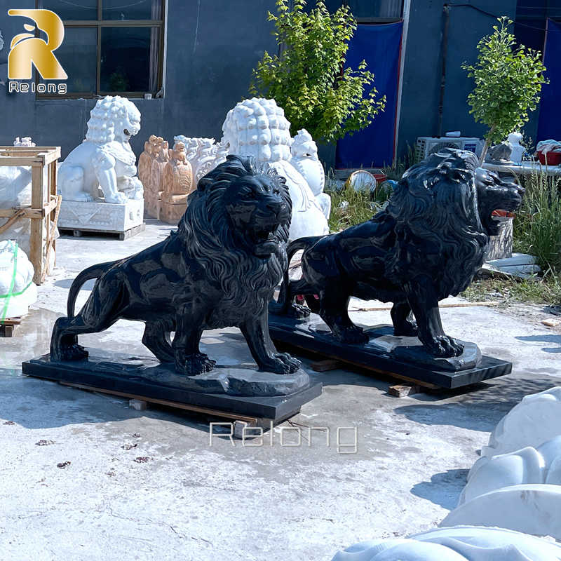 Marble Lion Statues