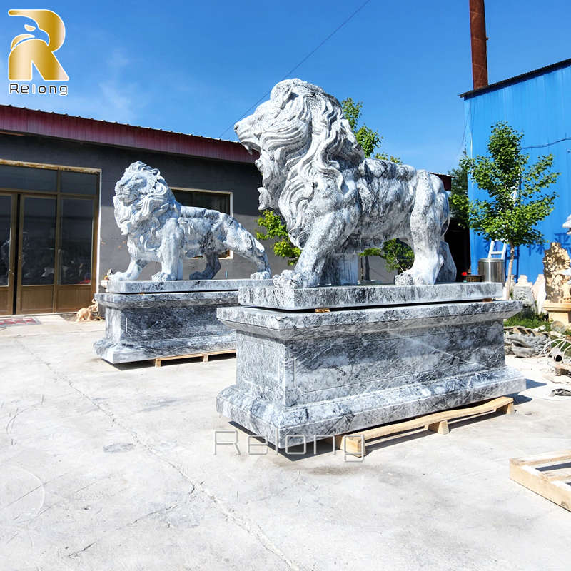Outdoor Marble Lion Statues