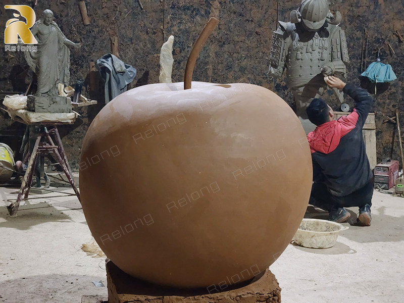 bronze apple sculpture clay models (1)