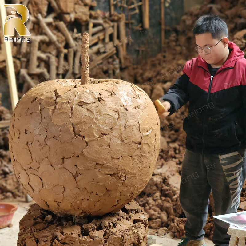 bronze apple sculpture clay models (2)