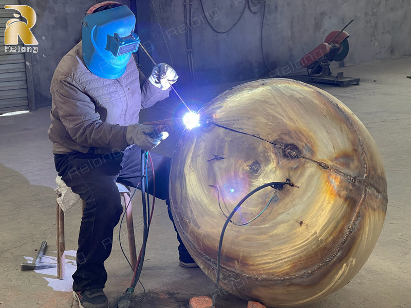 bronze apple sculpture welding (2)