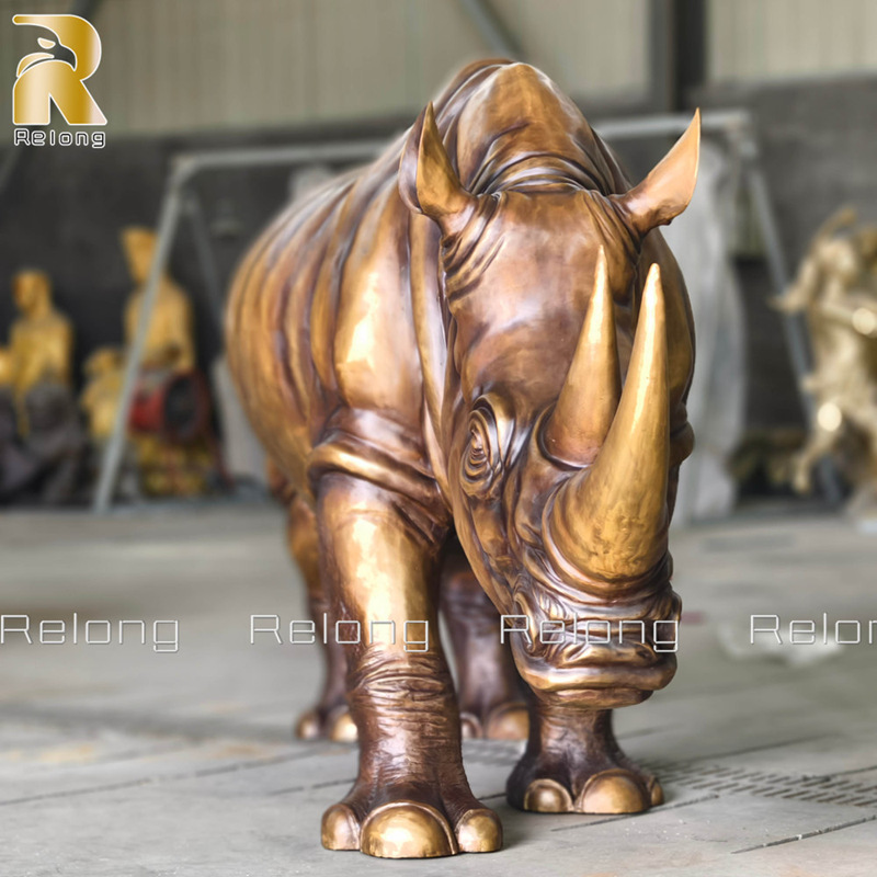 bronze rhino statue
