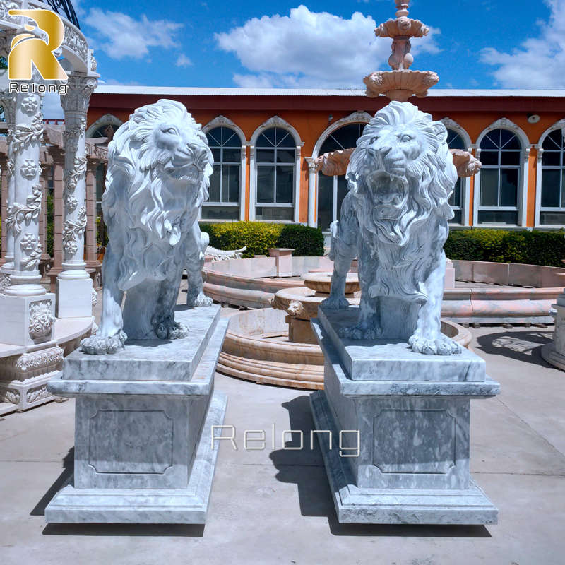 garden Marble Lion Statues