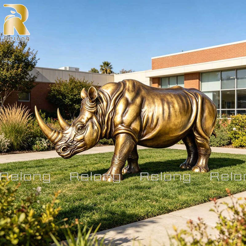 high quality bronze rhino