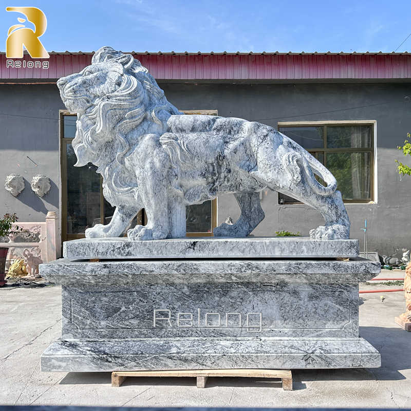 Outdoor Marble Lion Statues