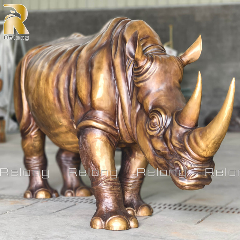 large bronze rhino
