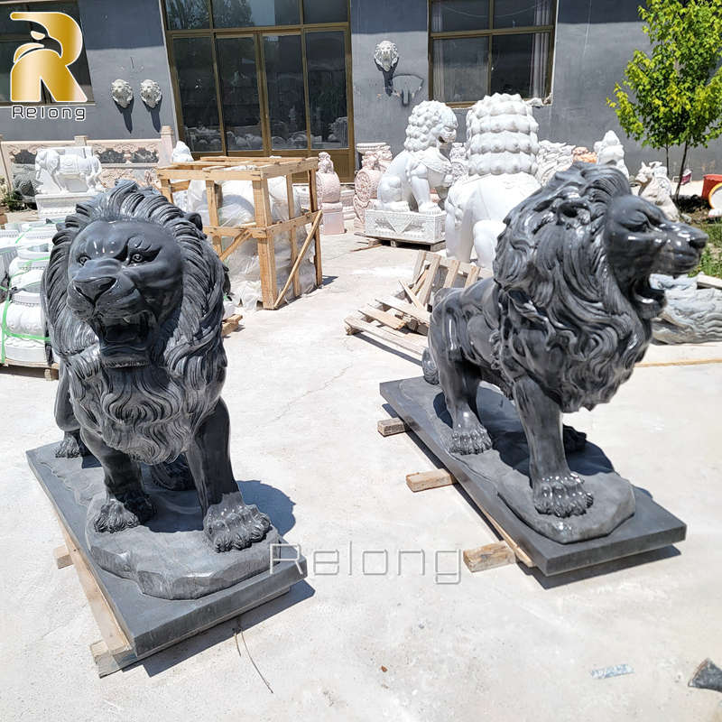 lifesize Outdoor Marble Lion Statues