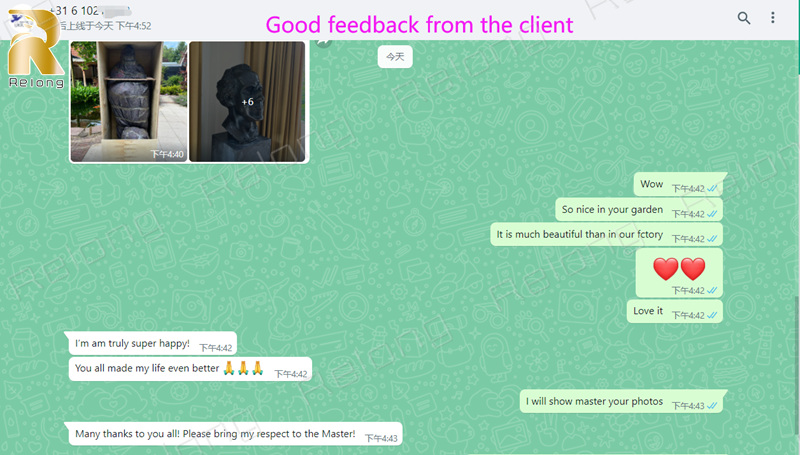 our customer feedback on custom bronze statue (4)