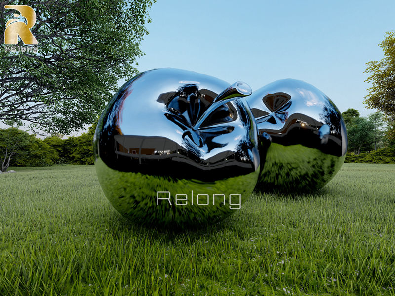 stainless steel apple sculpture (1)