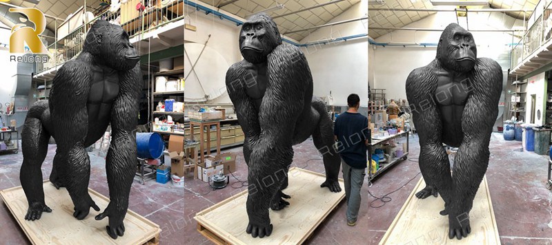large bronze gorilla statue