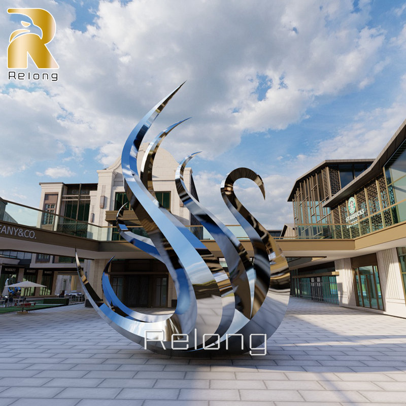 Large Stainless Steel Metal Swan Sculpture RMAL-011