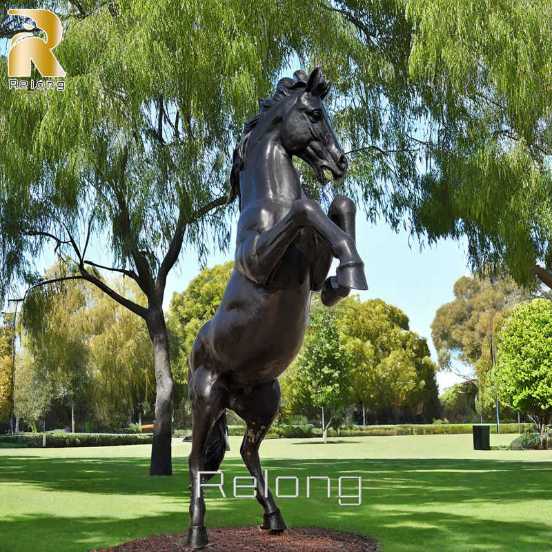 bronze rearing horse statue for garden decor