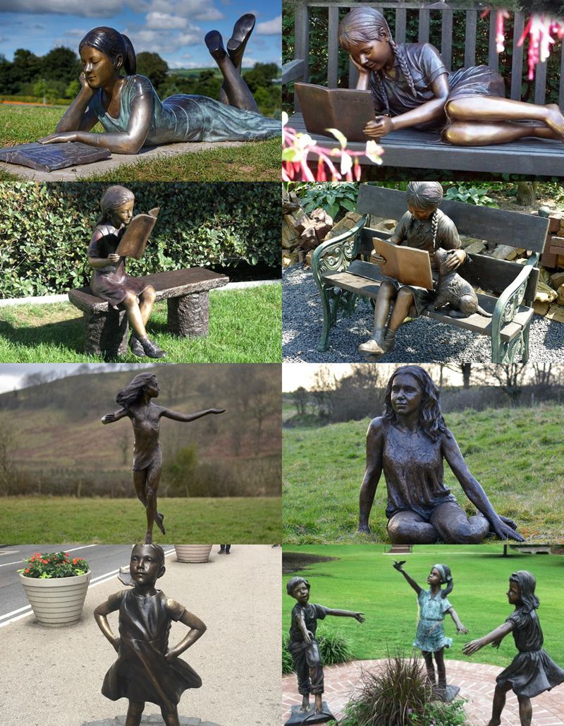 more bronze girl statue