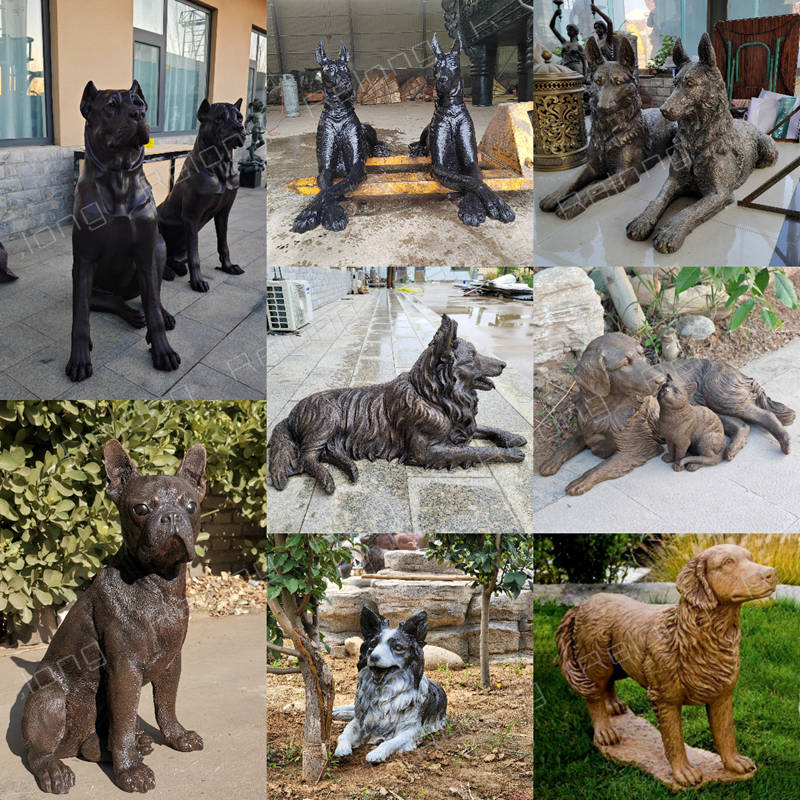 more customized bronze dog statue completed by Relong
