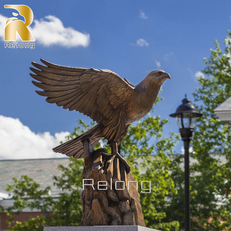 bronze falcon sculpture for garden decor