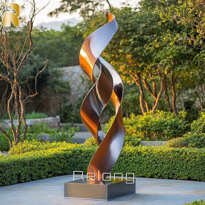 high polished abstract steel sculpture