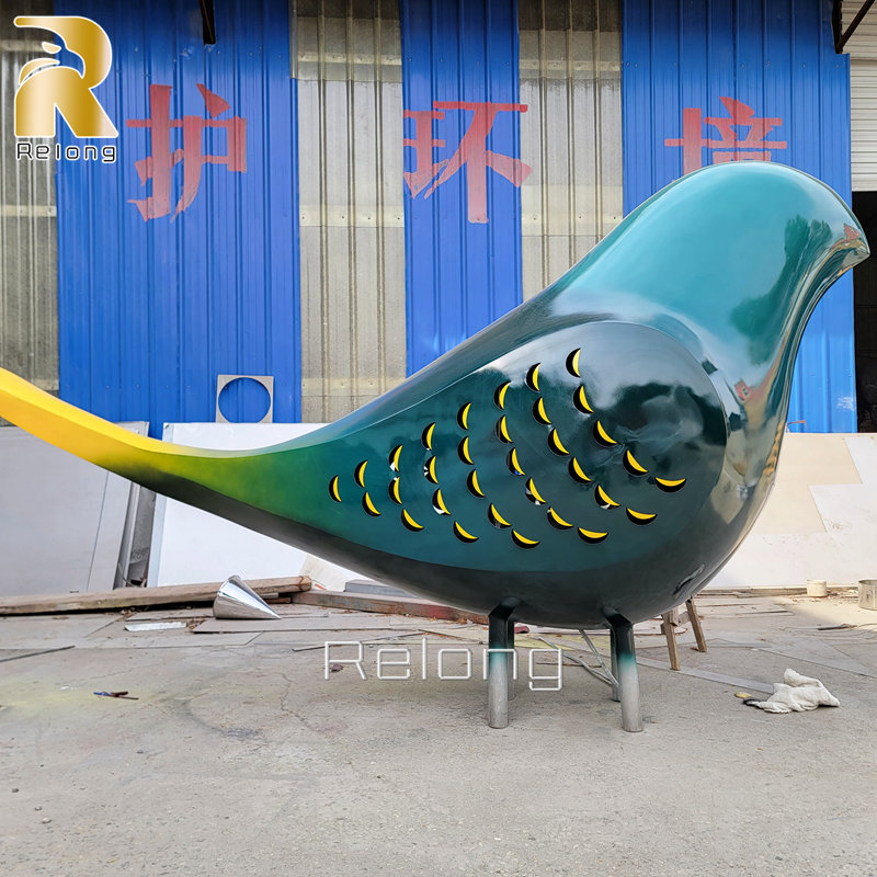 large metal bird sculpture