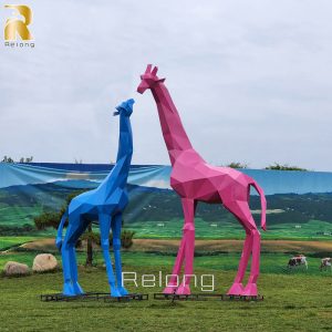 large metal giraffe sculptures for garden decor