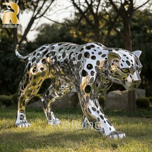 life size metal leopard statue
