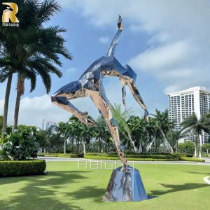 stainless steel abstract figure sculpture