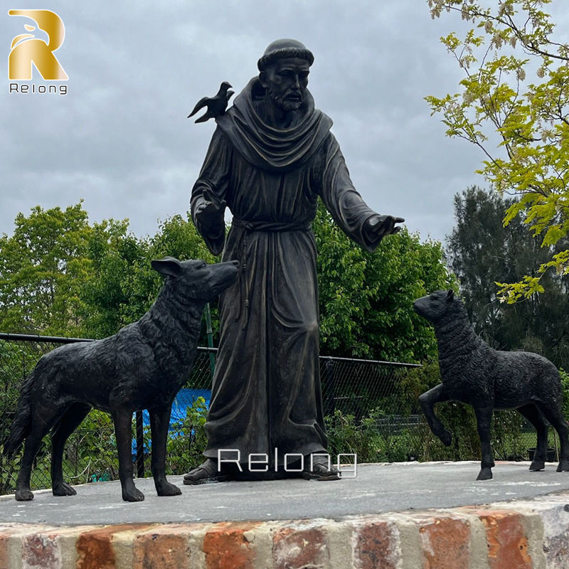 bronze St Francis statue from Relong customer