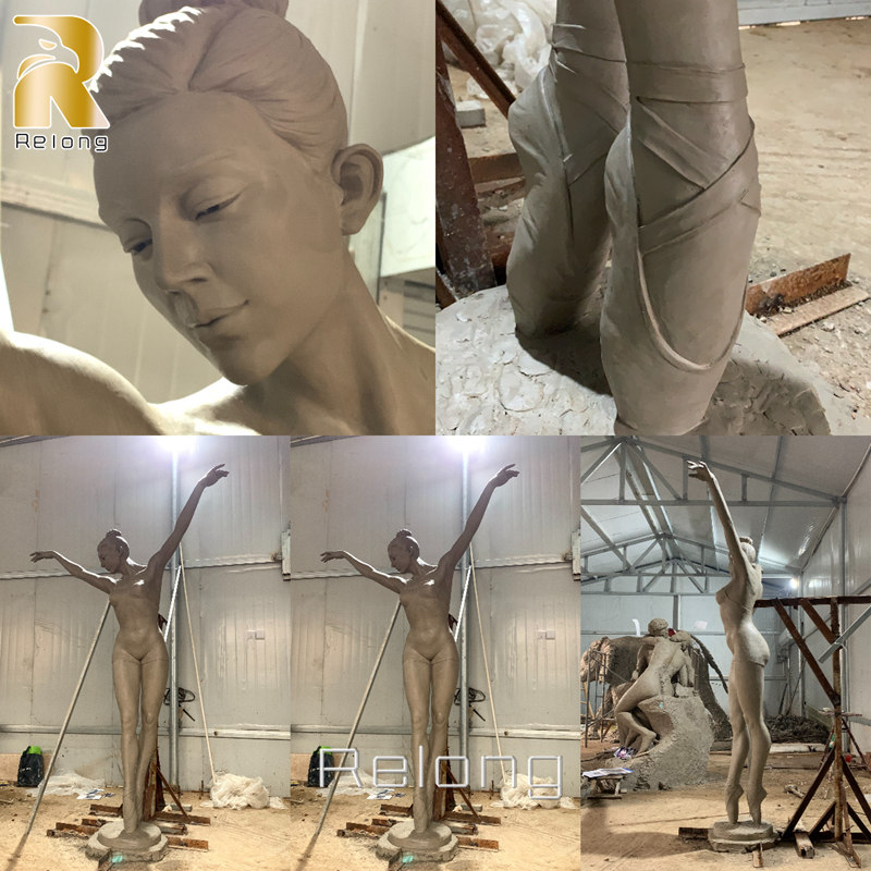 clay model of bronze ballet dancer sculpture