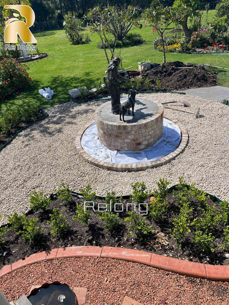 installed bronze St Francis statue