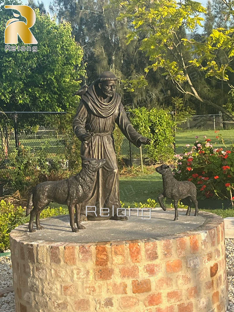life size bronze St Francis statue