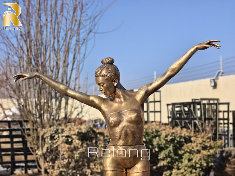 life size bronze ballet dancer sculpture details