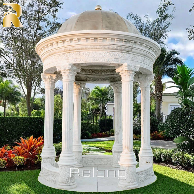 stone gazebo for garden decor