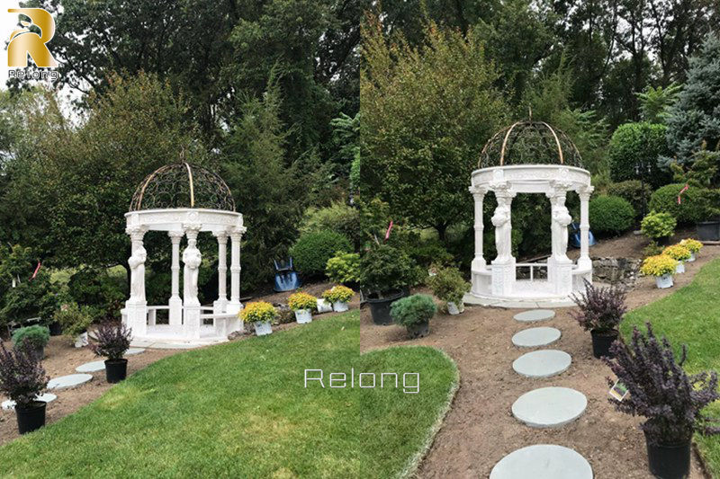 stone gazebo for garden decor