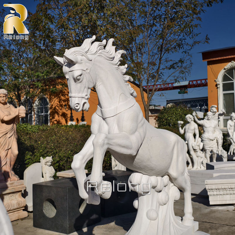 white marble horse sculpture