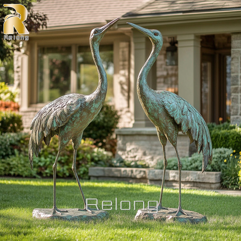 Garden heron statue