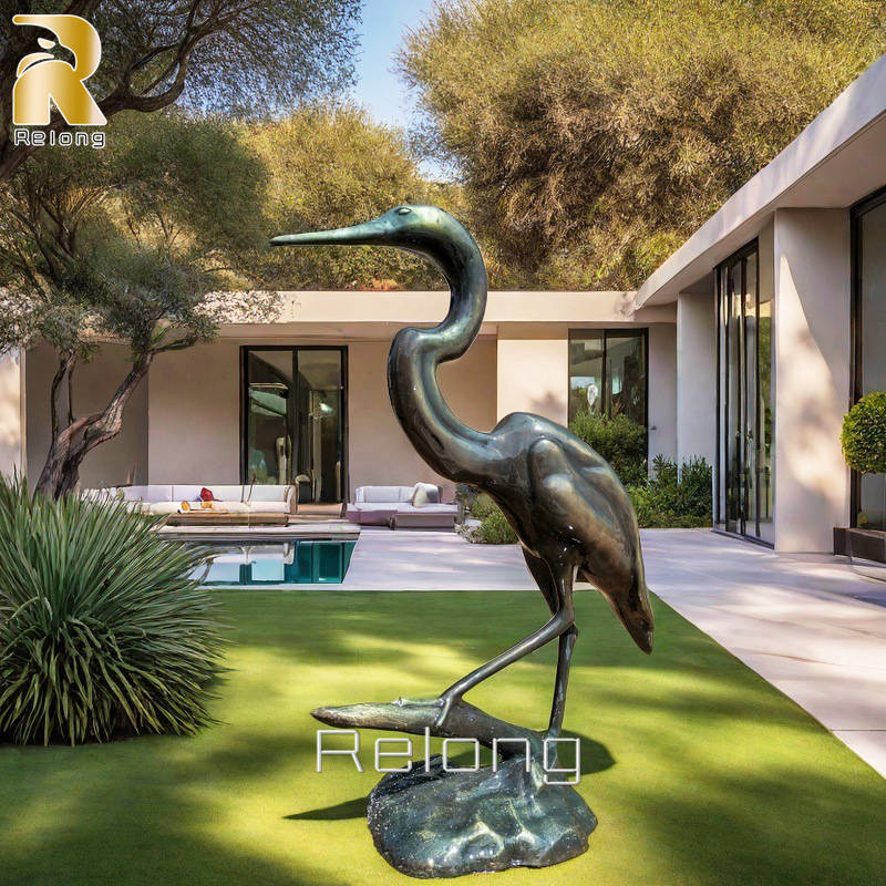 Life Size Bronze Heron Statue for Yard Decor RBOA-024