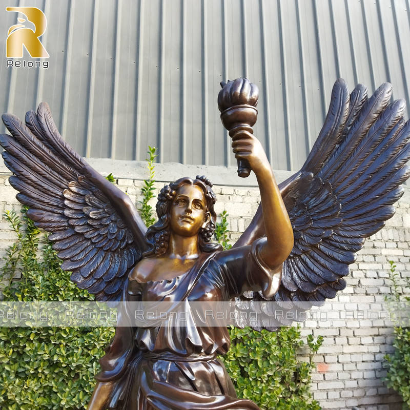 bronze angel statue details