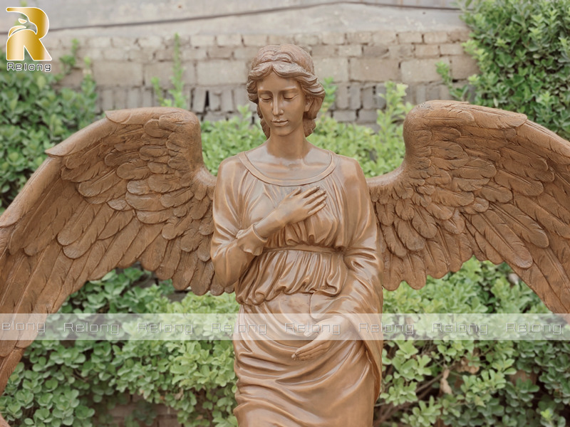 bronze guardian angel statue details