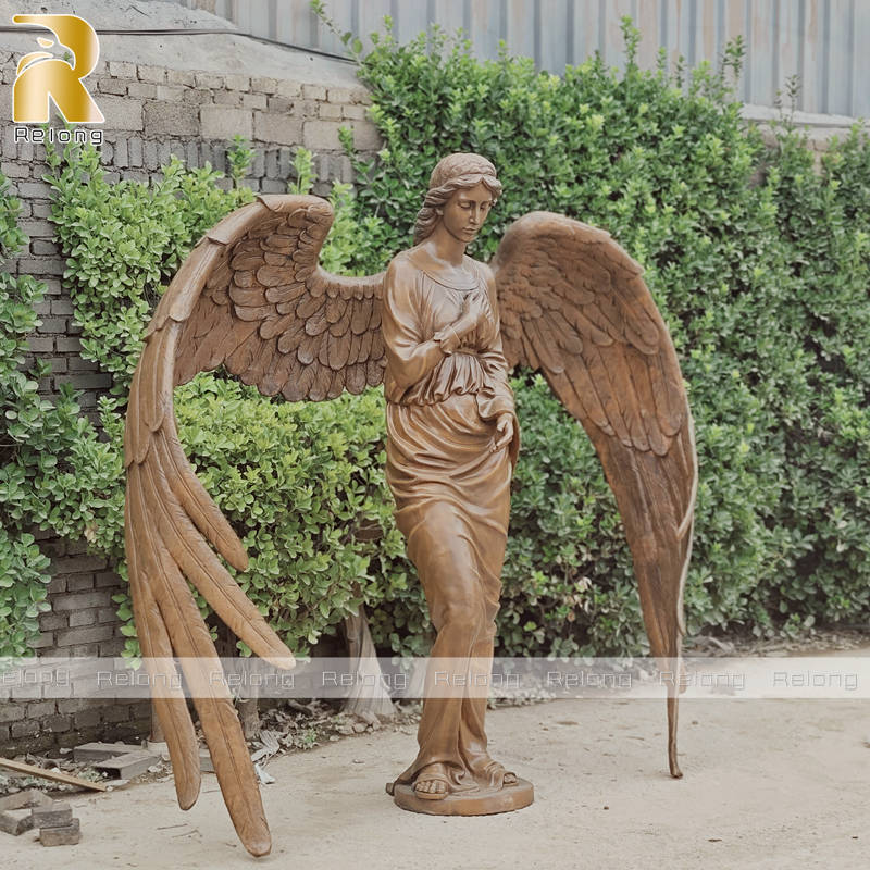 decorative bronze guardian angel statue