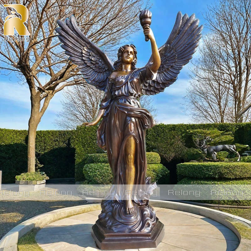 home garden decorative bronze angel statue