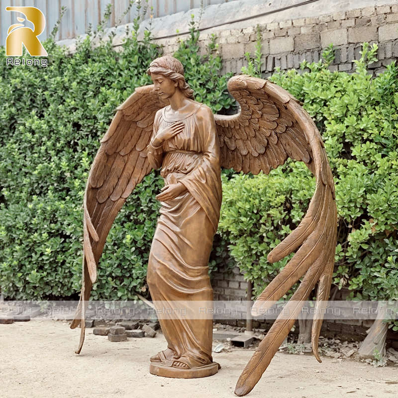 life size bronze guardian angel statue