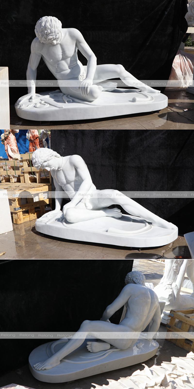 life size the dying gaul statue details at Relong Factory