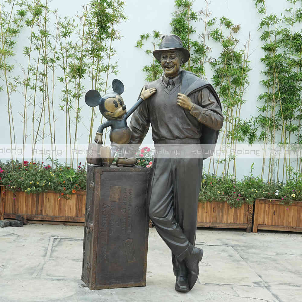 Finished Bronze Mickey Mouse Sculpture at Relong Factory