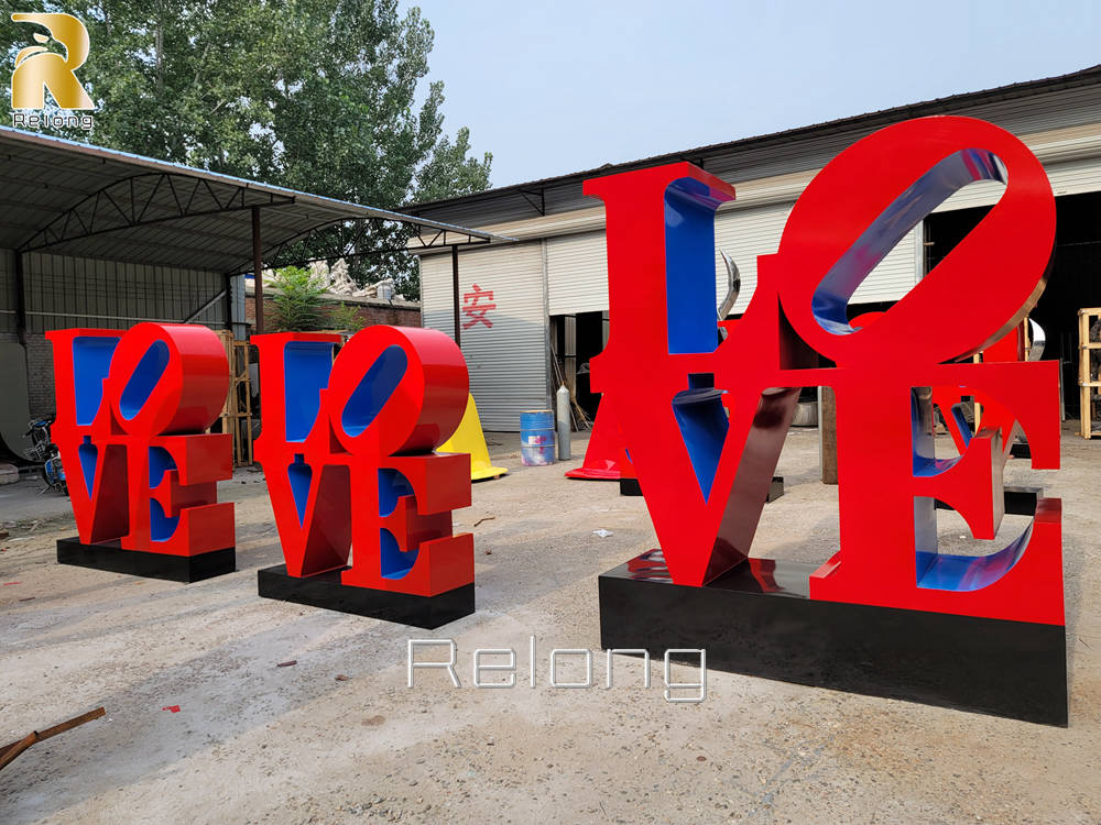 classic stainles steel love sculpture