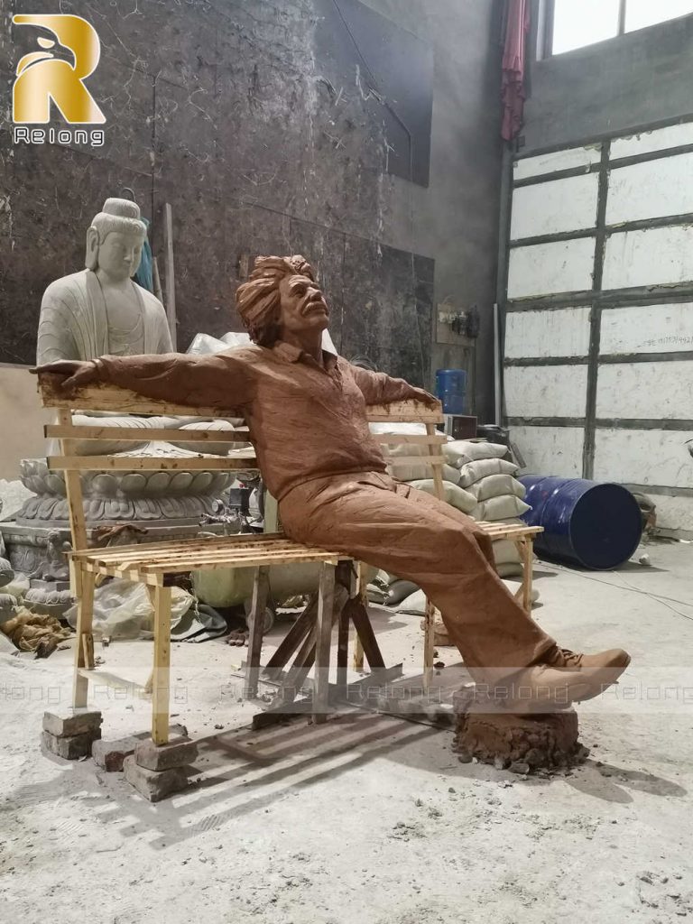 hand made Albert Einstein clay model