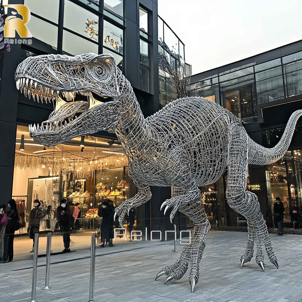 Large Metal Wire Dinosaur Sculpture for Sale RMAL-019