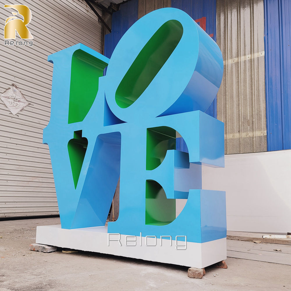 stainless steel love sculpture with customized color